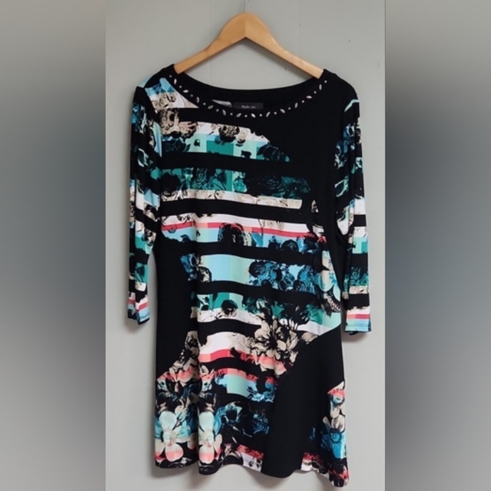 Style & Co Long Sleeve Striped Business Causal Career Dress. Size L.